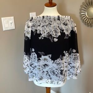 Black and white blouse